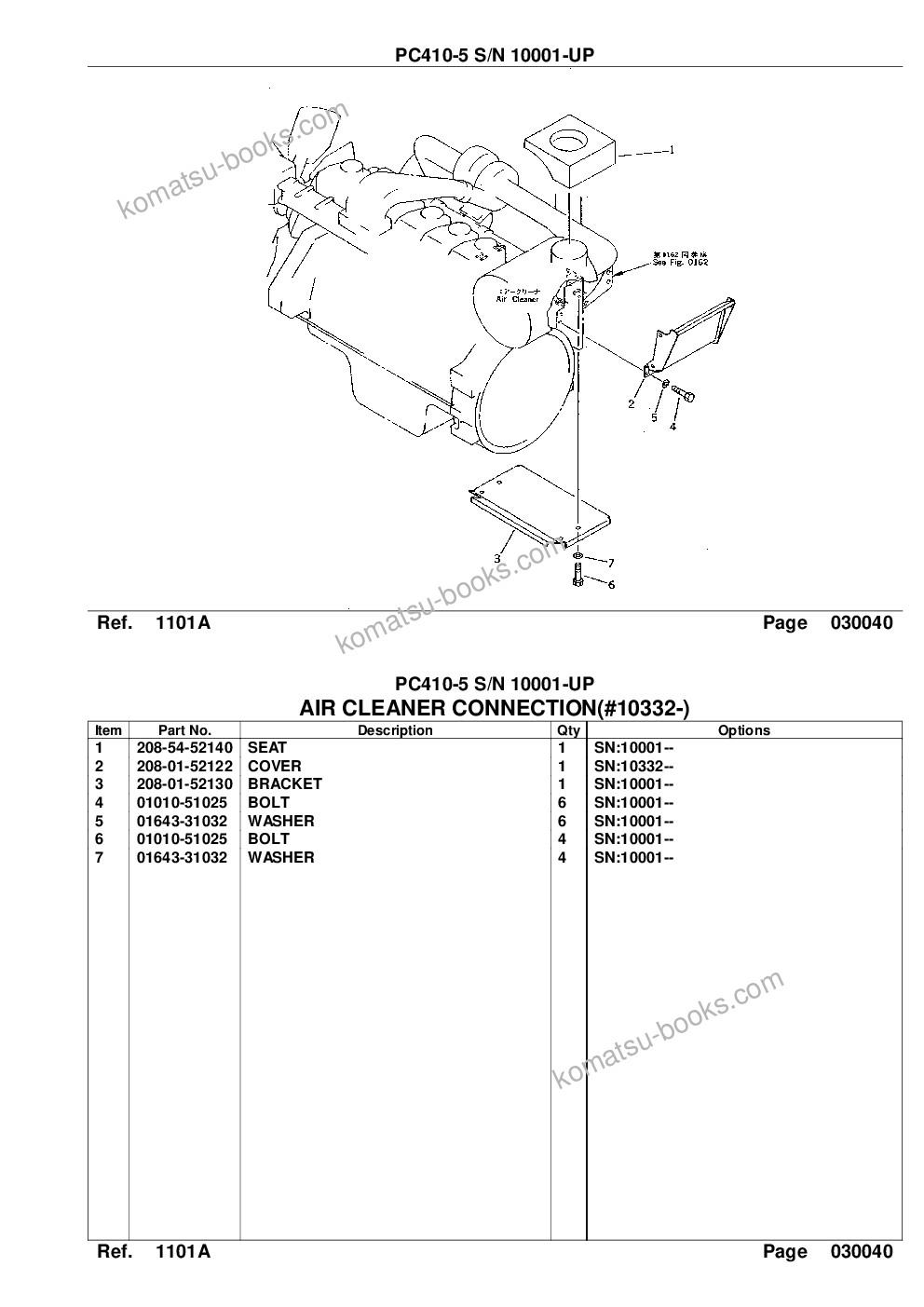 Komatsu PC410-5 S/N 10001-UP Catálogo de piezas cover Page 6