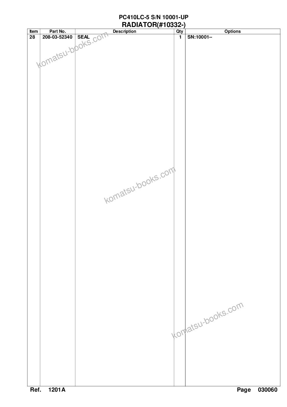 Komatsu PC410LC-5 S/N 10001-UP Parts catalog cover Page 10 Komatsu PC410LC-5 S/N 10001-UP Parts catalog cover Page 10