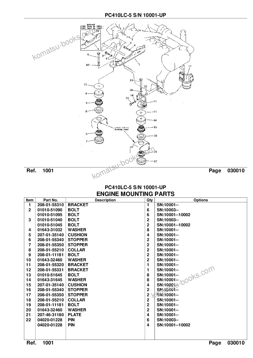 Komatsu PC410LC-5 S/N 10001-UP Parts catalog cover Page 3 Komatsu PC410LC-5 S/N 10001-UP Parts catalog cover Page 3