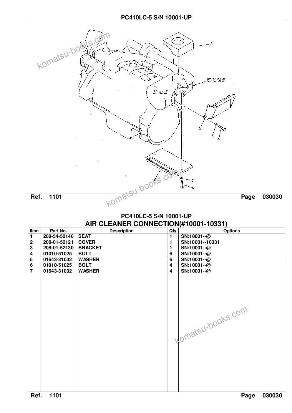 Komatsu PC410LC-5 S/N 10001-UP Parts catalog cover Page 5 Komatsu PC410LC-5 S/N 10001-UP Parts catalog cover Page 5