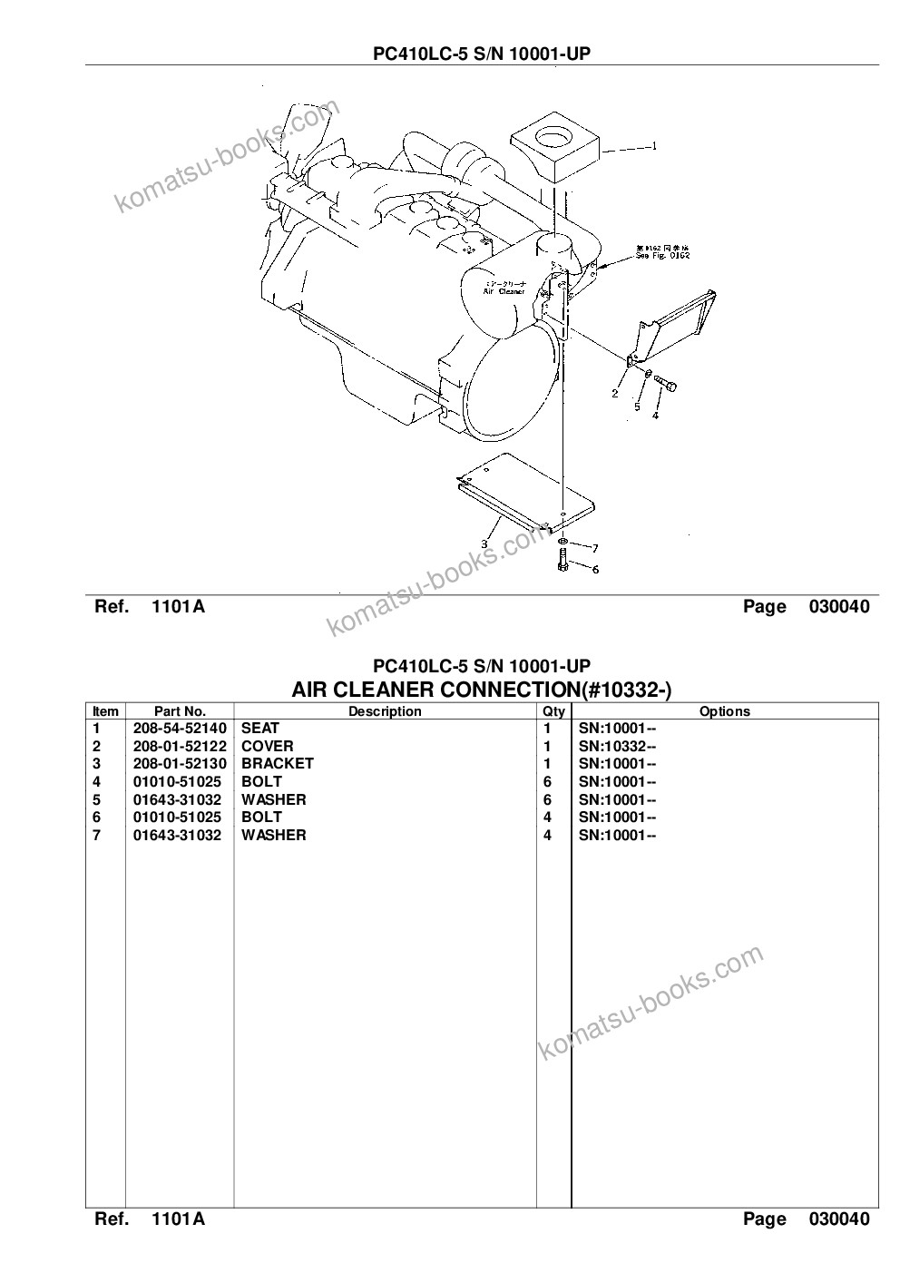Komatsu PC410LC-5 S/N 10001-UP Parts catalog cover Page 6 Komatsu PC410LC-5 S/N 10001-UP Parts catalog cover Page 6