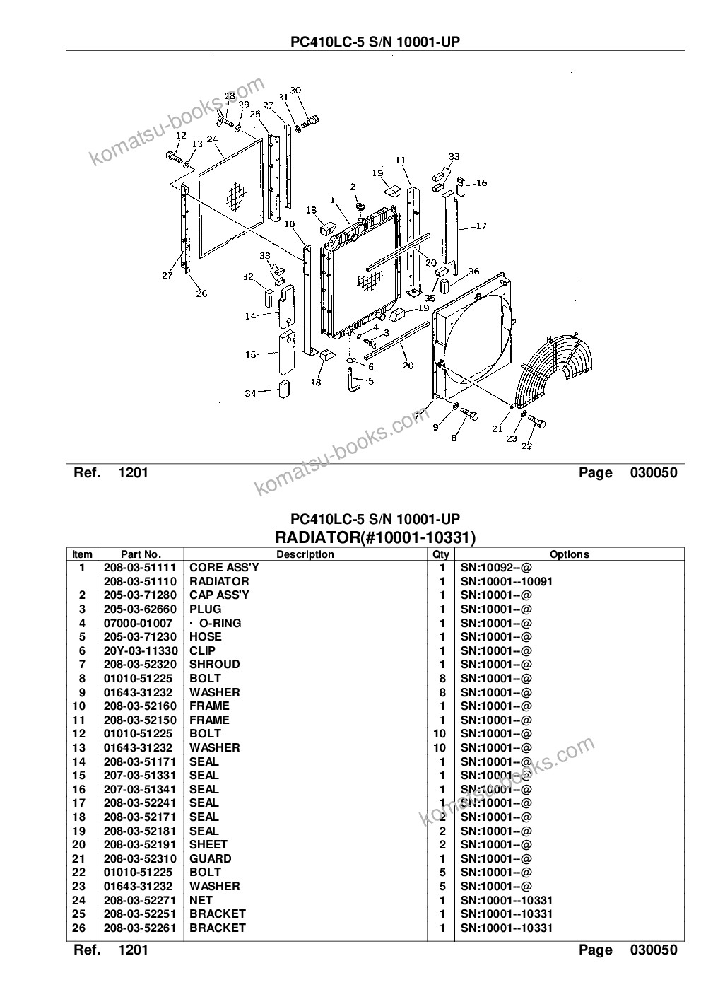 Komatsu PC410LC-5 S/N 10001-UP Parts catalog cover Page 7 Komatsu PC410LC-5 S/N 10001-UP Parts catalog cover Page 7