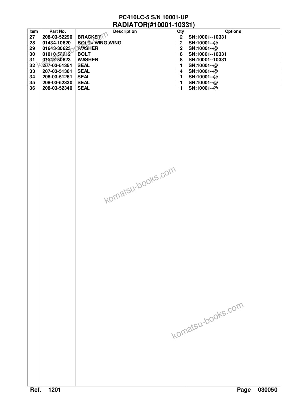 Komatsu PC410LC-5 S/N 10001-UP Parts catalog cover Page 8 Komatsu PC410LC-5 S/N 10001-UP Parts catalog cover Page 8