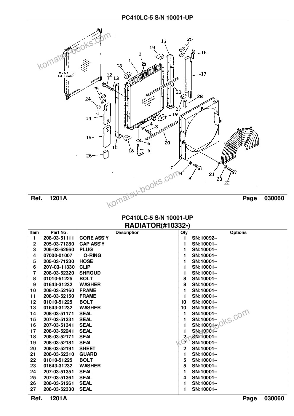 Komatsu PC410LC-5 S/N 10001-UP Parts catalog cover Page 9 Komatsu PC410LC-5 S/N 10001-UP Parts catalog cover Page 9