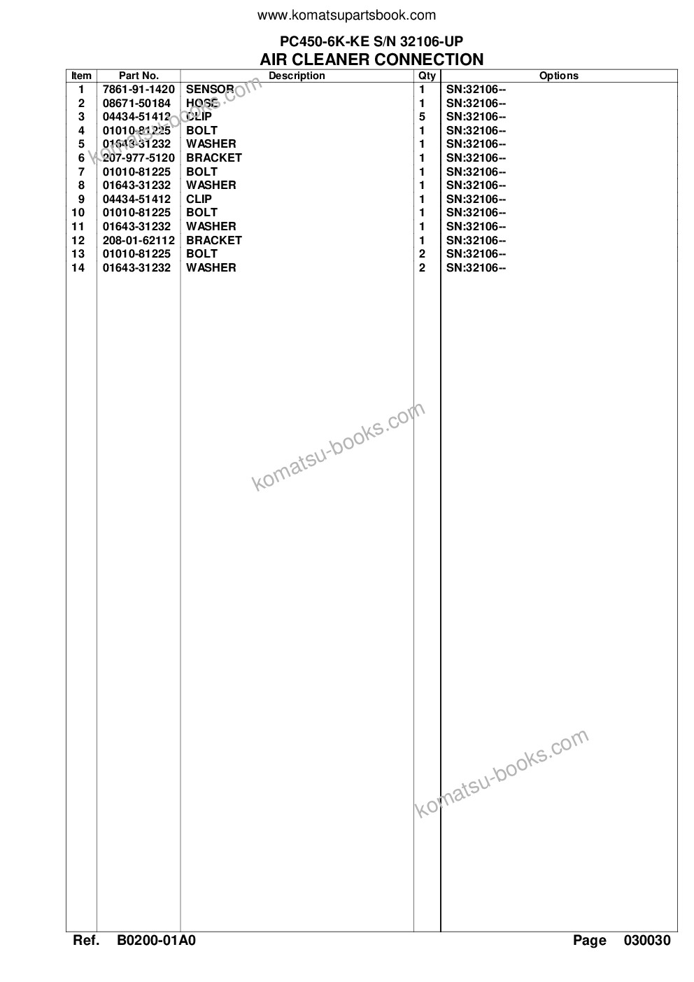 Komatsu pc450-6k-ke s/n 32106-up Parts catalog cover Page 8