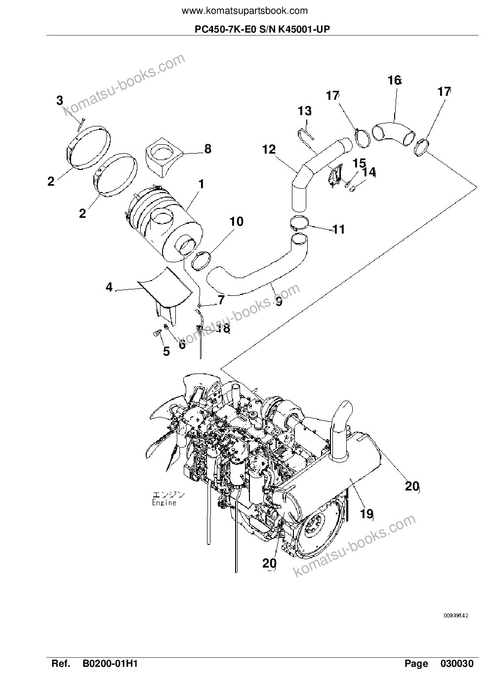 Komatsu pc450-7k-e0 s/n k45001-up Parts catalog cover Page 7