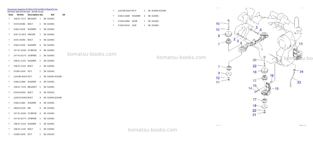 Komatsu pc450-8 s/n k50001-up Parts catalog cover Komatsu pc450-8 s/n k50001-up Parts catalog cover