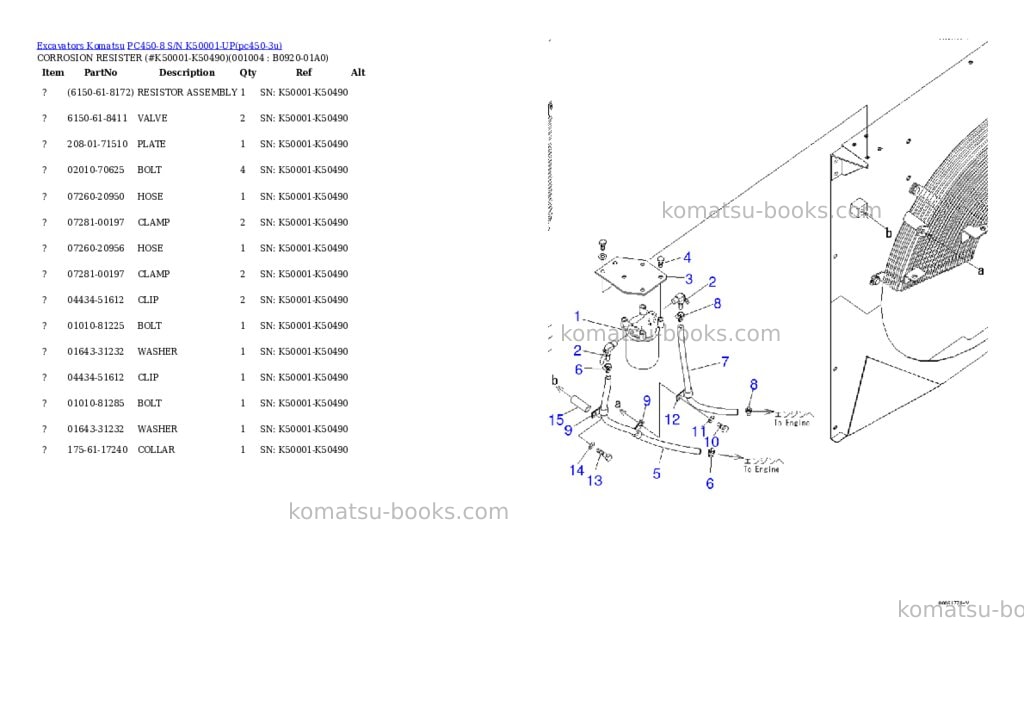 Komatsu pc450-8 s/n k50001-up Parts catalog cover Page 3 Komatsu pc450-8 s/n k50001-up Parts catalog cover Page 3