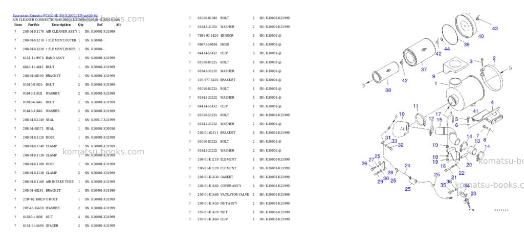 Komatsu pc450-6k s/n k30001-up Parts catalog cover Page 2
