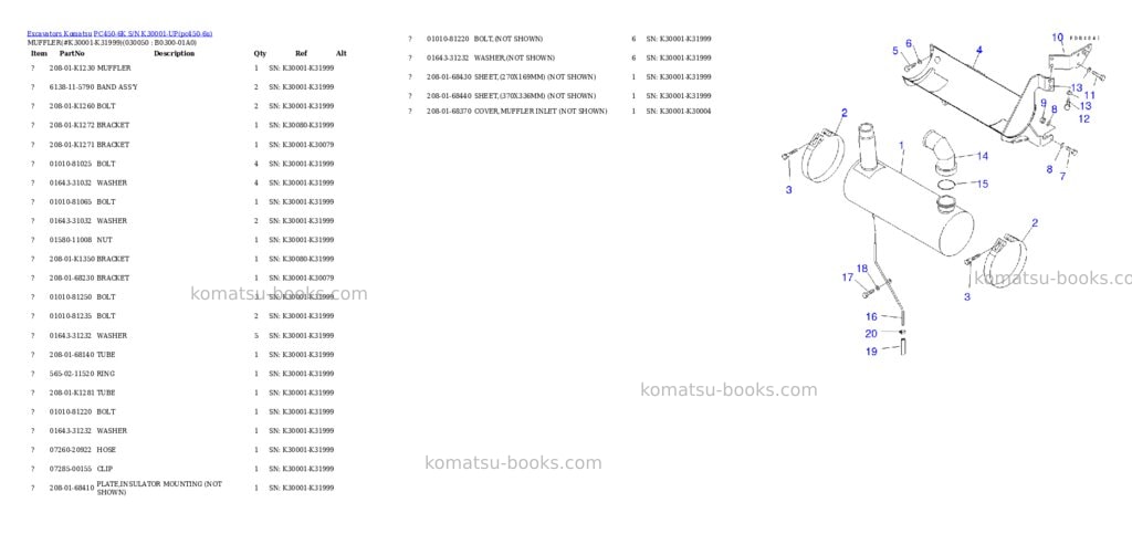 Komatsu pc450-6k s/n k30001-up Parts catalog cover Page 4