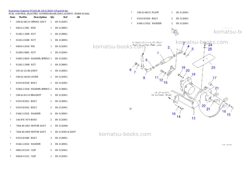 Komatsu pc450-6k s/n k30001-up Parts catalog cover Page 6