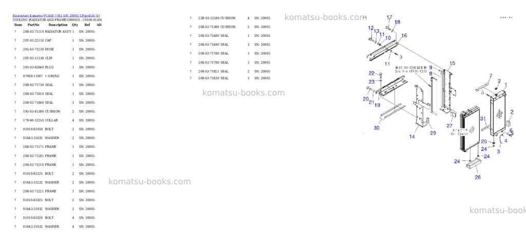Komatsu pc450-7-m1 s/n 20001-up Parts catalog cover Page 4