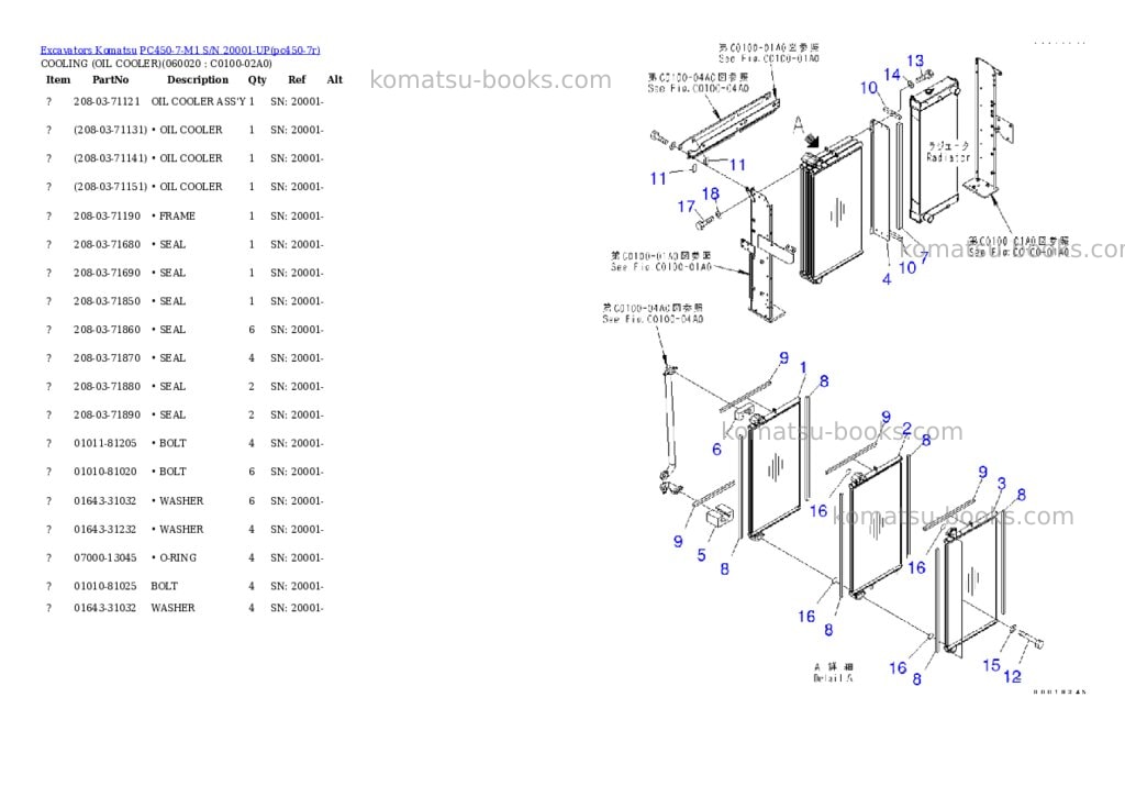 Komatsu pc450-7-m1 s/n 20001-up Parts catalog cover Page 5