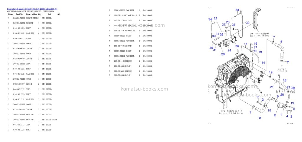 Komatsu pc450-7-m1 s/n 20001-up Parts catalog cover Page 8