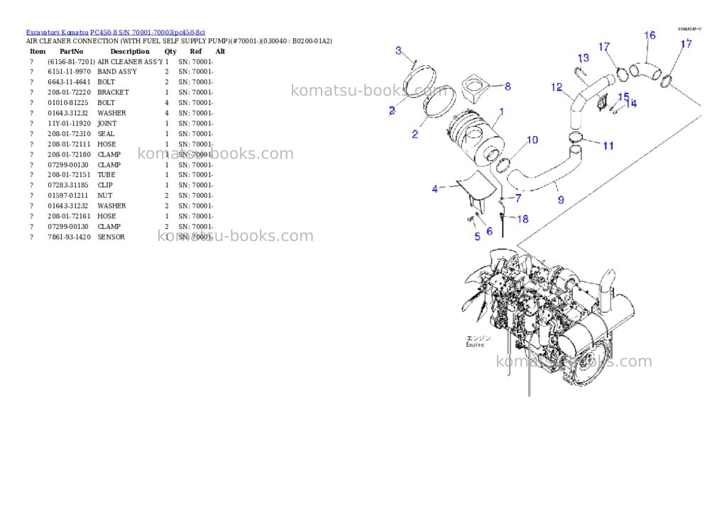 Komatsu pc450-8 s/n 70001-70003 Parts catalog cover Page 3