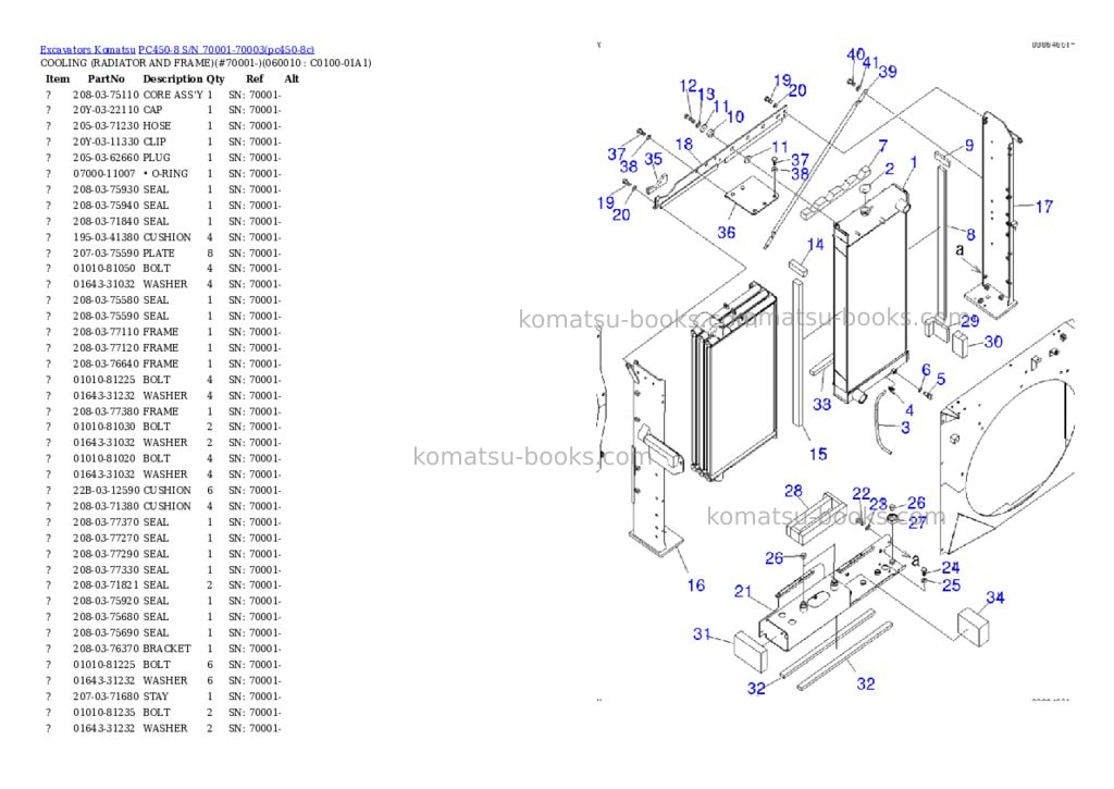 Komatsu pc450-8 s/n 70001-70003 Parts catalog cover Page 5