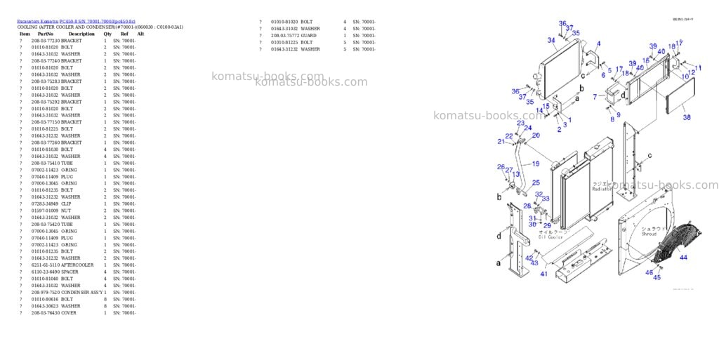 Komatsu pc450-8 s/n 70001-70003 Parts catalog cover Page 7