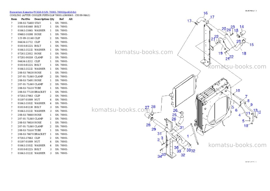 Komatsu pc450-8 s/n 70001-70003 Parts catalog cover Page 8