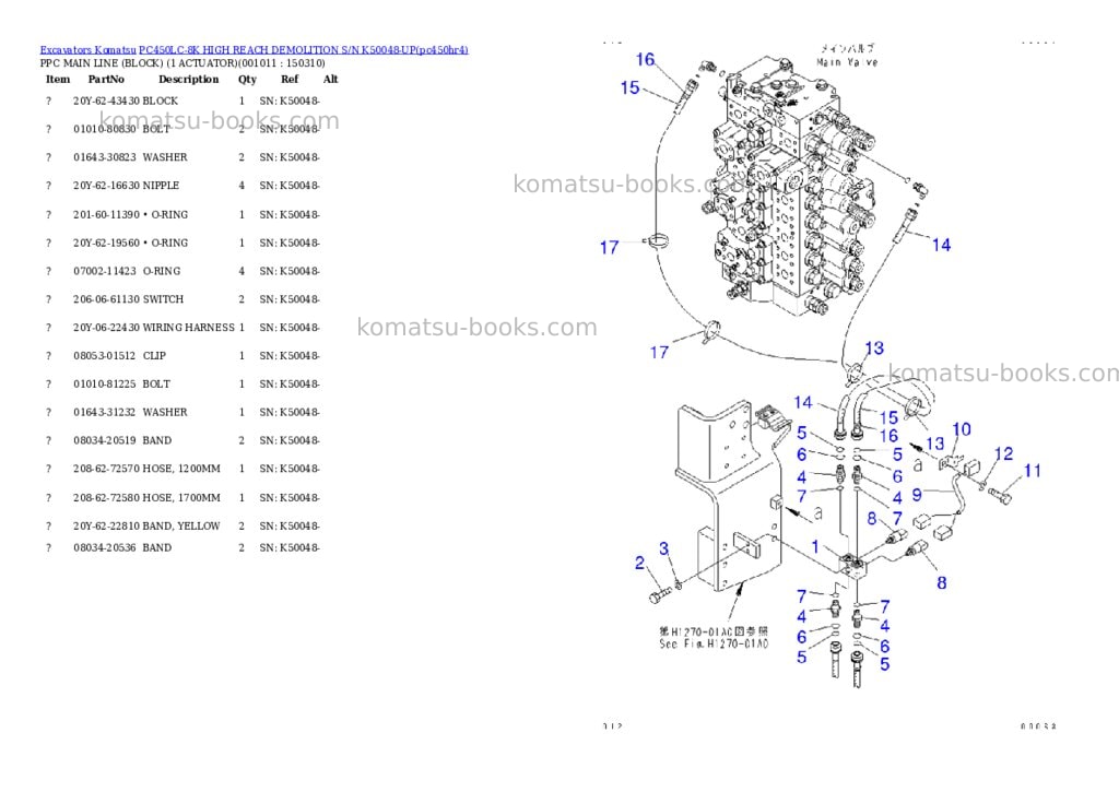 Komatsu pc450lc-8k high reach demolition s/n k50048-up Parts catalog cover Page 10 Komatsu pc450lc-8k high reach demolition s/n k50048-up Parts catalog cover Page 10