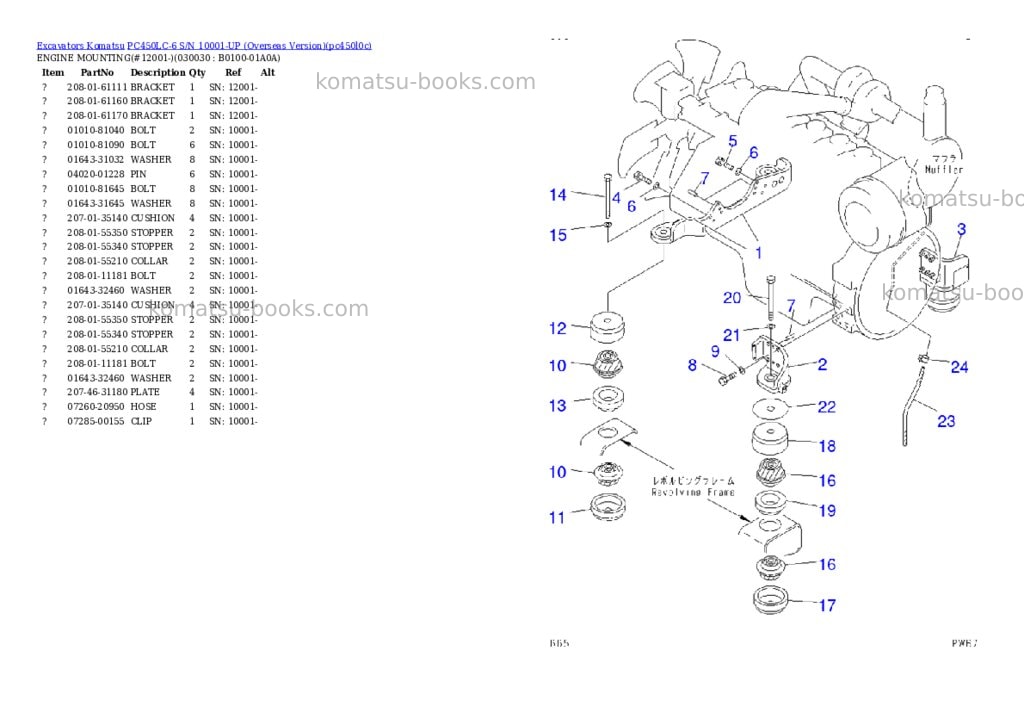 Komatsu PC450LC-6 S/N 10001-UP (Overseas Version) Parts catalog cover Page 2 Komatsu PC450LC-6 S/N 10001-UP (Overseas Version) Parts catalog cover Page 2