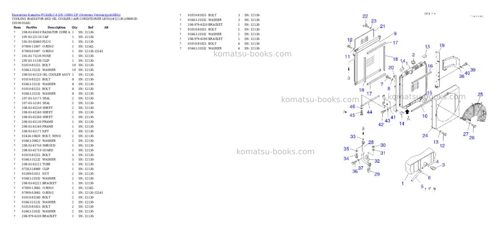 Komatsu PC450LC-6 S/N 10001-UP (Overseas Version) Parts catalog cover Page 8 Komatsu PC450LC-6 S/N 10001-UP (Overseas Version) Parts catalog cover Page 8
