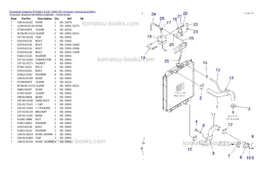 Komatsu PC450LC-6 S/N 10001-UP (Overseas Version) Parts catalog cover Page 9 Komatsu PC450LC-6 S/N 10001-UP (Overseas Version) Parts catalog cover Page 9