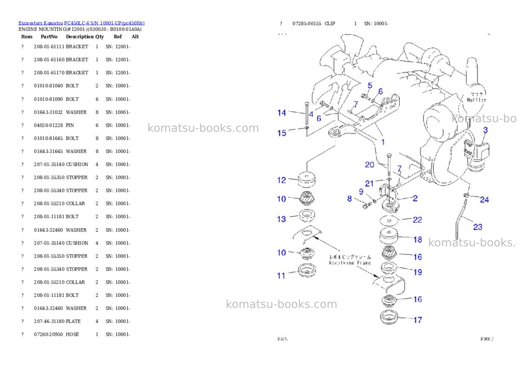 Komatsu pc450lc-6 s/n 10001-up Parts catalog cover Page 2 Komatsu pc450lc-6 s/n 10001-up Parts catalog cover Page 2
