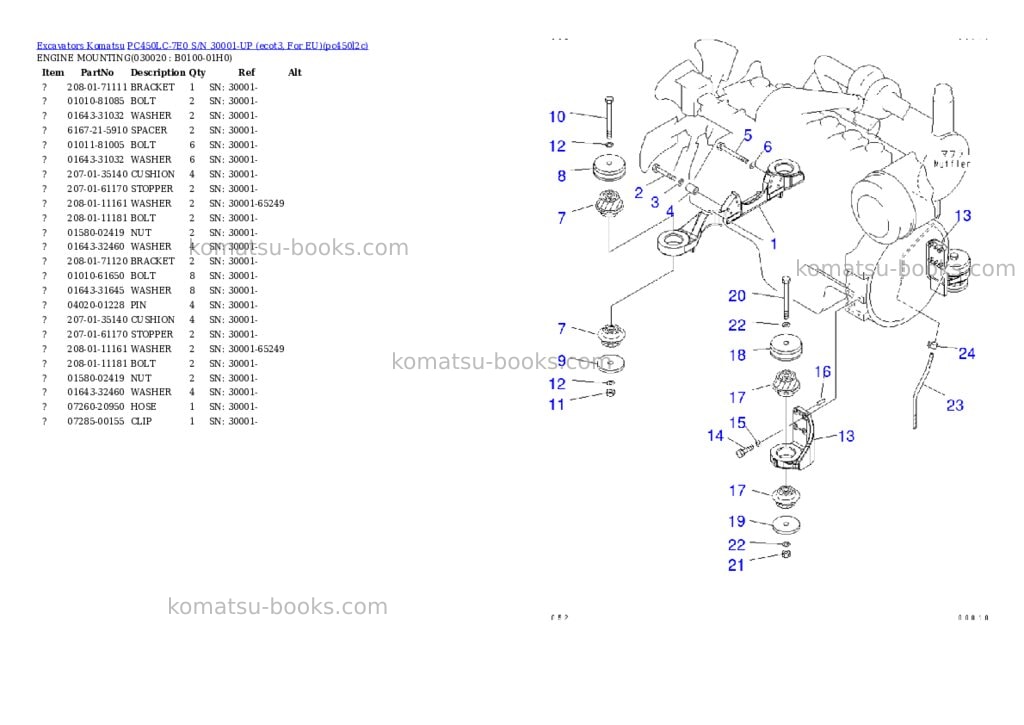Komatsu pc450lc-7e0 s/n 30001-up ecot3, for eu Parts catalog cover Komatsu pc450lc-7e0 s/n 30001-up ecot3, for eu Parts catalog cover