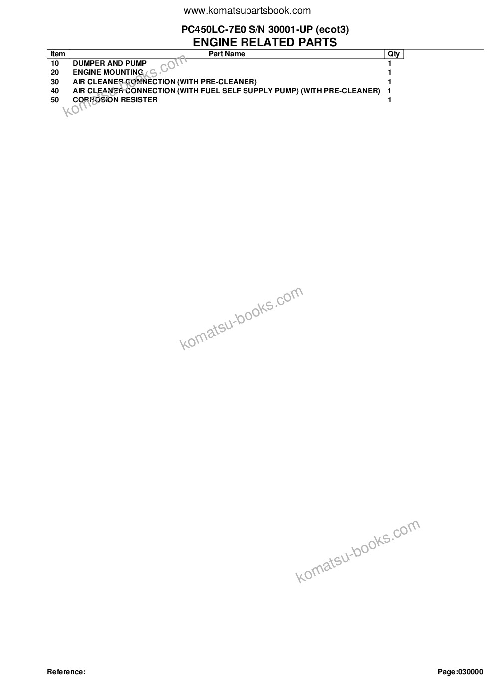 Komatsu pc450lc-7e0 s/n 30001-up ecot3 Parts catalog cover Page 2 Komatsu pc450lc-7e0 s/n 30001-up ecot3 Parts catalog cover Page 2