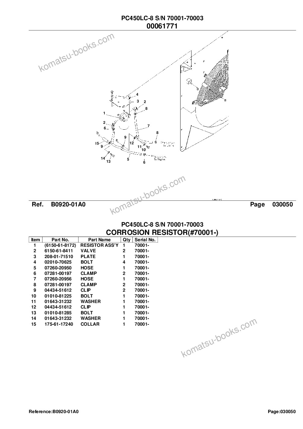 Komatsu pc450lc-8 s/n 70001-70003 Parts catalog cover Page 7 Komatsu pc450lc-8 s/n 70001-70003 Parts catalog cover Page 7