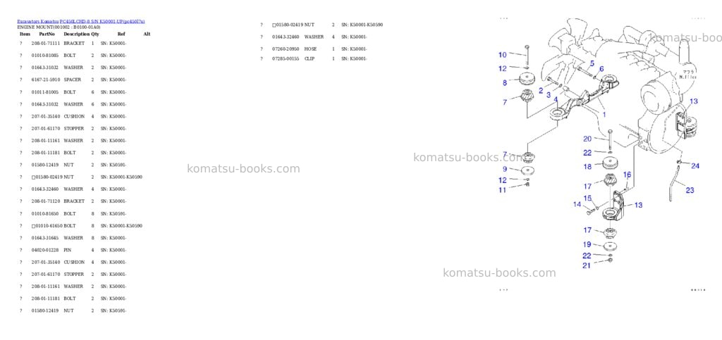 Komatsu pc450lchd-8 s/n k50001-up Parts catalog cover Komatsu pc450lchd-8 s/n k50001-up Parts catalog cover