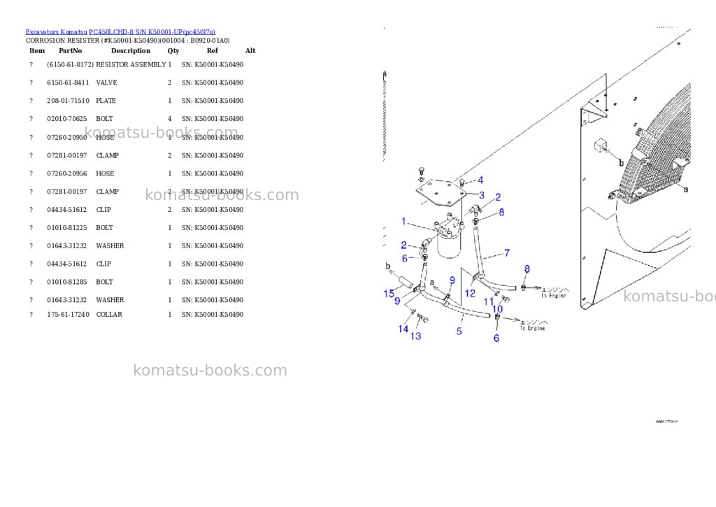 Komatsu pc450lchd-8 s/n k50001-up Parts catalog cover Page 3 Komatsu pc450lchd-8 s/n k50001-up Parts catalog cover Page 3