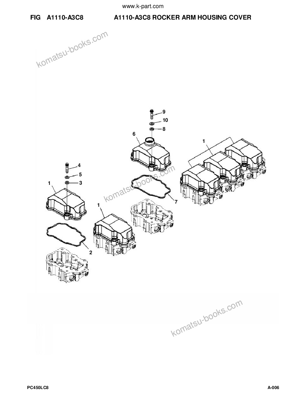 Komatsu pc450lc-8 s/n a10001-up Parts catalog cover Page 6 Komatsu pc450lc-8 s/n a10001-up Parts catalog cover Page 6
