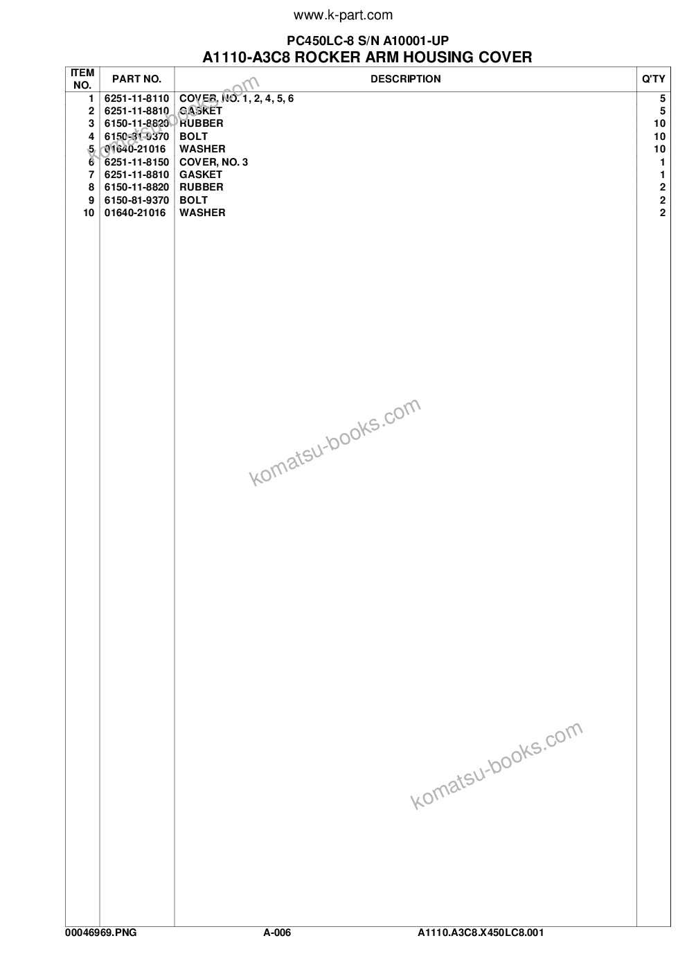 Komatsu pc450lc-8 s/n a10001-up Parts catalog cover Page 7 Komatsu pc450lc-8 s/n a10001-up Parts catalog cover Page 7