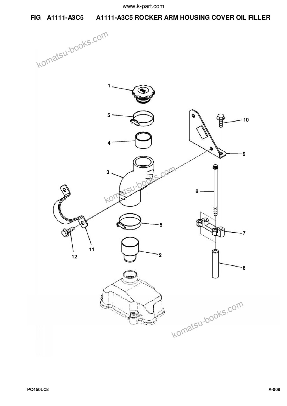 Komatsu pc450lc-8 s/n a10001-up Parts catalog cover Page 8 Komatsu pc450lc-8 s/n a10001-up Parts catalog cover Page 8