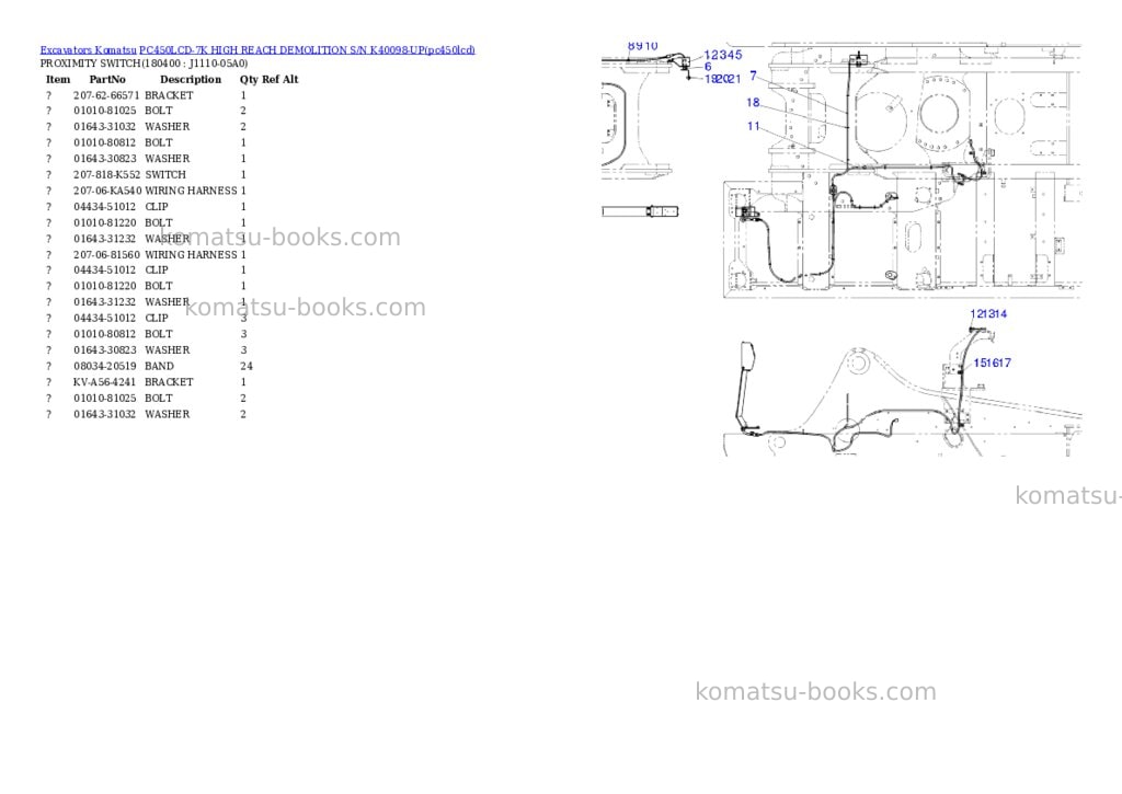 Komatsu pc450lcd-7k high reach demolition s/n k40098-up Parts catalog cover Page 5