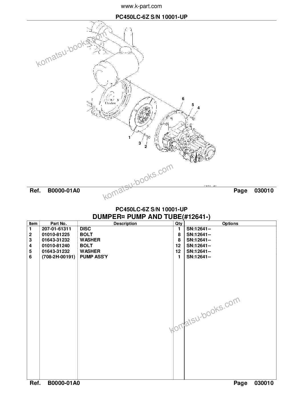 Komatsu pc450lc-6z s/n 10001-up Parts catalog cover Page 3 Komatsu pc450lc-6z s/n 10001-up Parts catalog cover Page 3