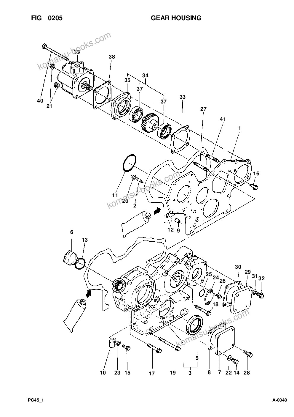 Komatsu pc45-1 s/n f1001-up Ersatzteilkatalog Titelseite Seite 9