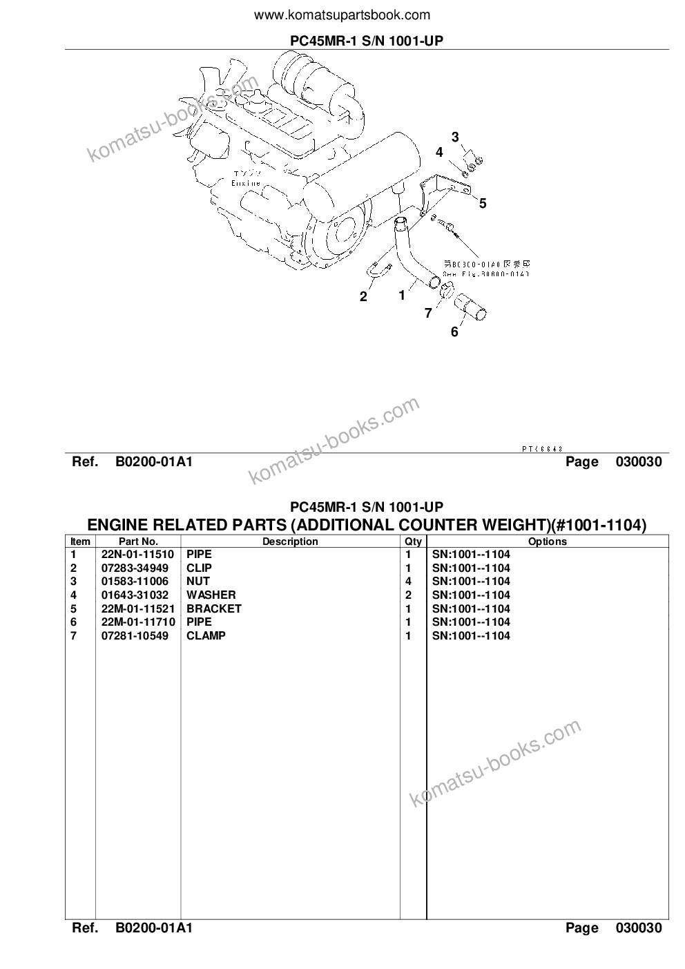 Komatsu pc45mr-1 s/n 1001-up Parts catalog cover Page 6 Komatsu pc45mr-1 s/n 1001-up Parts catalog cover Page 6