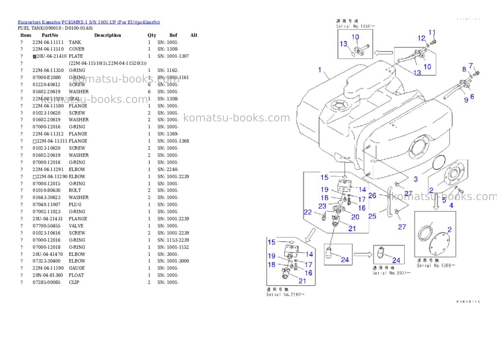 Komatsu pc45mrx-1 s/n 1001-up for eu Parts catalog cover Page 7 Komatsu pc45mrx-1 s/n 1001-up for eu Parts catalog cover Page 7
