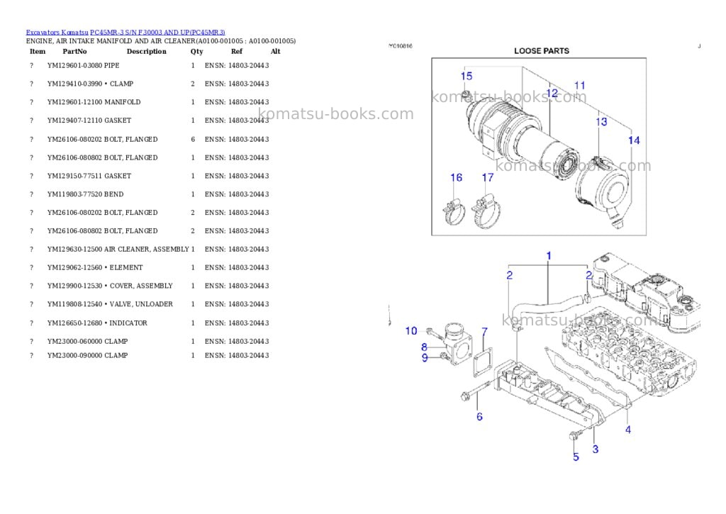 Komatsu PC45MR-3 S/N F30003 AND UP Parts catalog cover Page 4