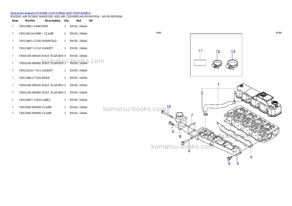 Komatsu PC45MR-3 S/N F30003 AND UP Parts catalog cover Page 5