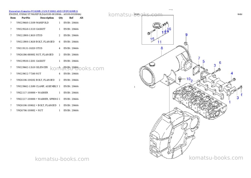 Komatsu PC45MR-3 S/N F30003 AND UP Parts catalog cover Page 7