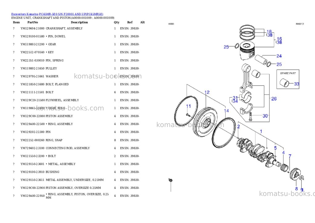 Komatsu PC45MR-5E0 S/N F20001 AND UP Parts catalog cover Page 8