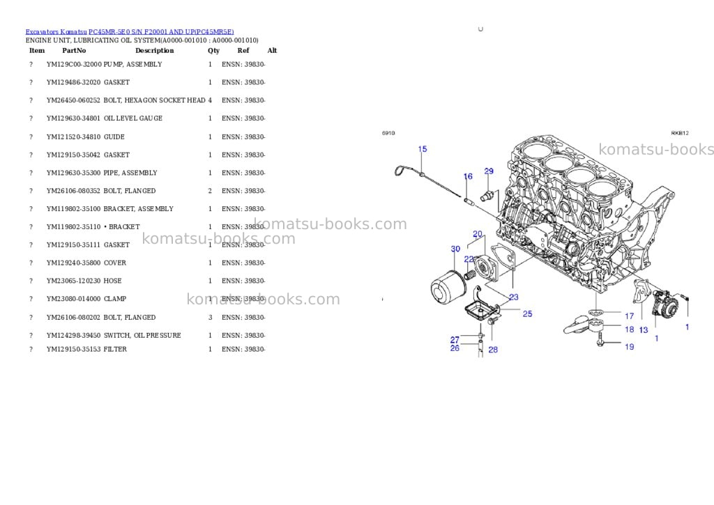 Komatsu PC45MR-5E0 S/N F20001 AND UP Parts catalog cover Page 9
