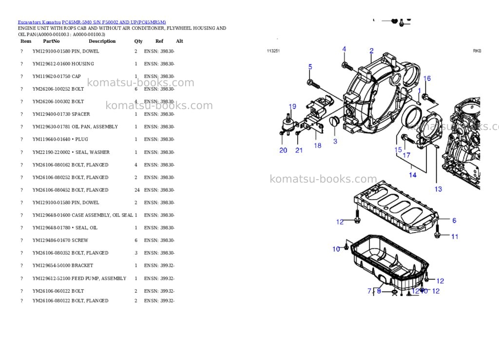 Komatsu pc45mr-5m0 s/n f50002 and up Parts catalog cover Page 2 Komatsu pc45mr-5m0 s/n f50002 and up Parts catalog cover Page 2