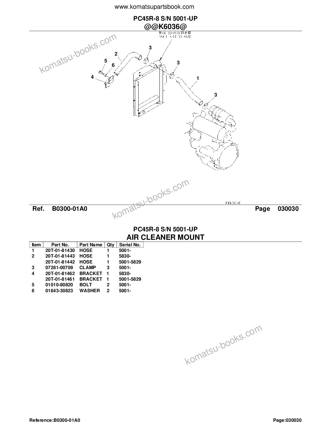 Komatsu PC45R-8 S/N 5001-UP Parts catalog cover Page 6 Komatsu PC45R-8 S/N 5001-UP Parts catalog cover Page 6