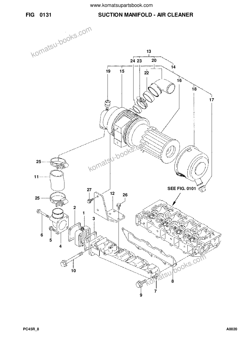 Komatsu pc45r-8 s/n f20001-up Parts catalog cover Page 5 Komatsu pc45r-8 s/n f20001-up Parts catalog cover Page 5