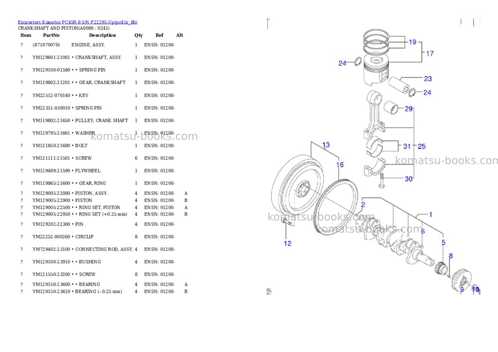 Komatsu pc45r-8 s/n f22295-up Parts catalog cover Page 7 Komatsu pc45r-8 s/n f22295-up Parts catalog cover Page 7