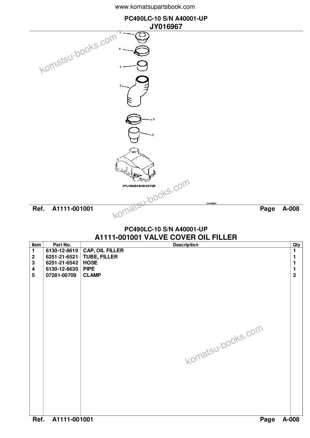 Komatsu pc490lc-10 s/n a40001-up Parts catalog cover Page 7 Komatsu pc490lc-10 s/n a40001-up Parts catalog cover Page 7